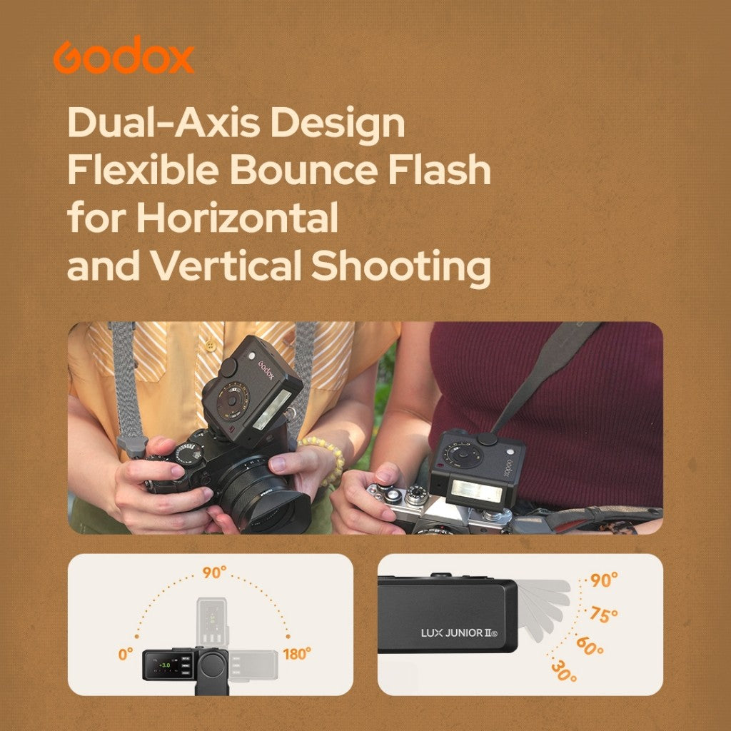 Godox LUX Junior II Retro Camera Flash for Sony Nikon Canon Olympus Panasonic Fujifilm