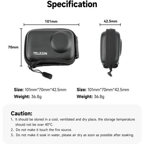 TELESIN OA-BAG-002 PROTECTIVE CASE FOR DJI OSMO ACTION 3 & 4 CAMERA CASE FOR DJI OSMO