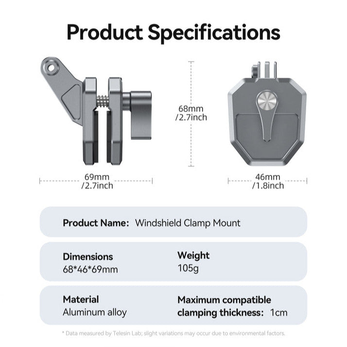 TELESIN S3-EAK-03 WINDSHIELD CLIP MOUNT