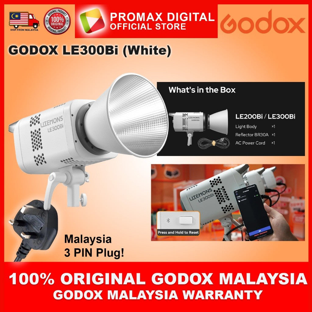 GODOX Litemons LE300Bi Bi-Color LED Monolight Studio Light (Black / White)