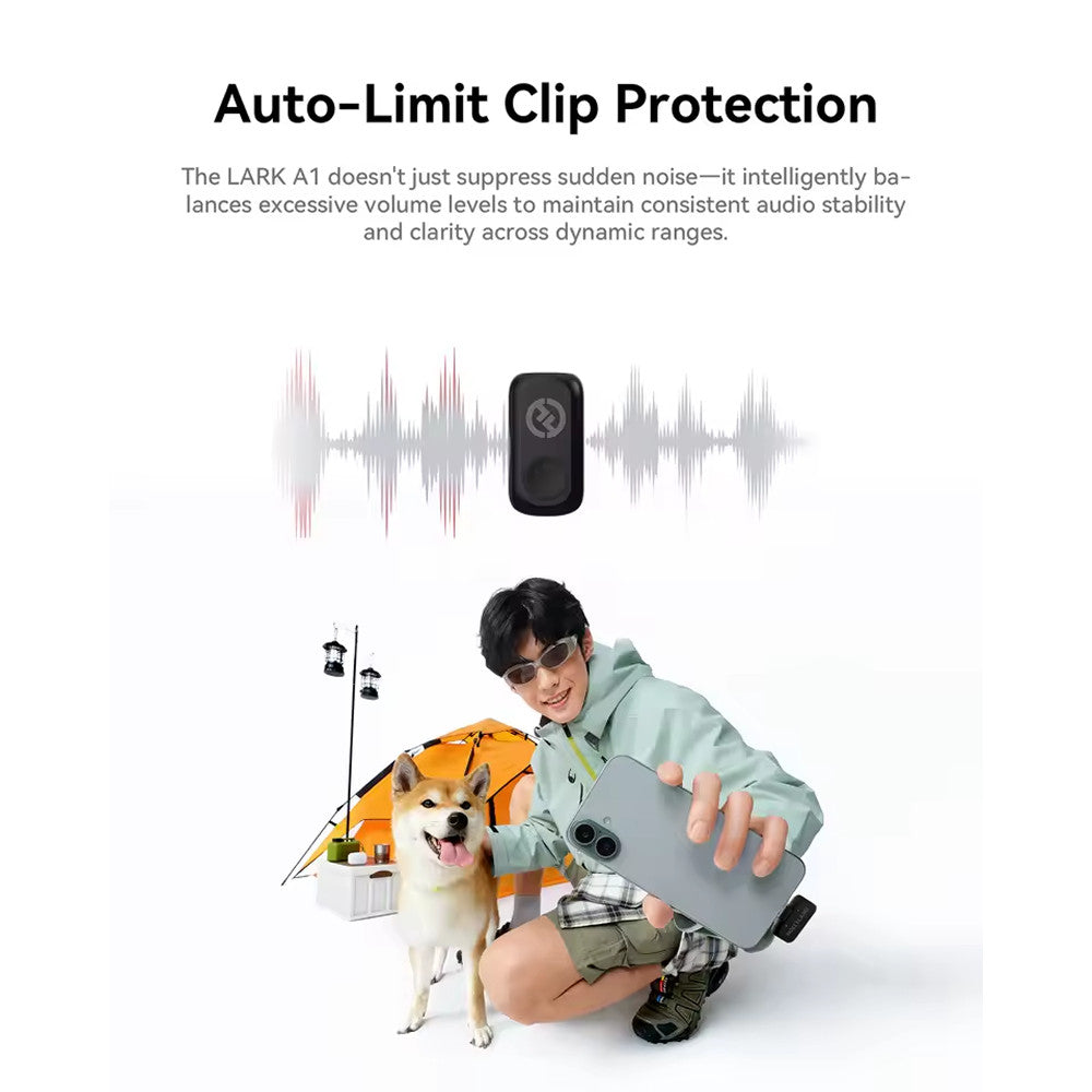 Hollyland LARK A1 Mini Duo 2-Person Wireless Microphone System with USB-C Connector for Mobile Devices (Space Gray, 2.4
