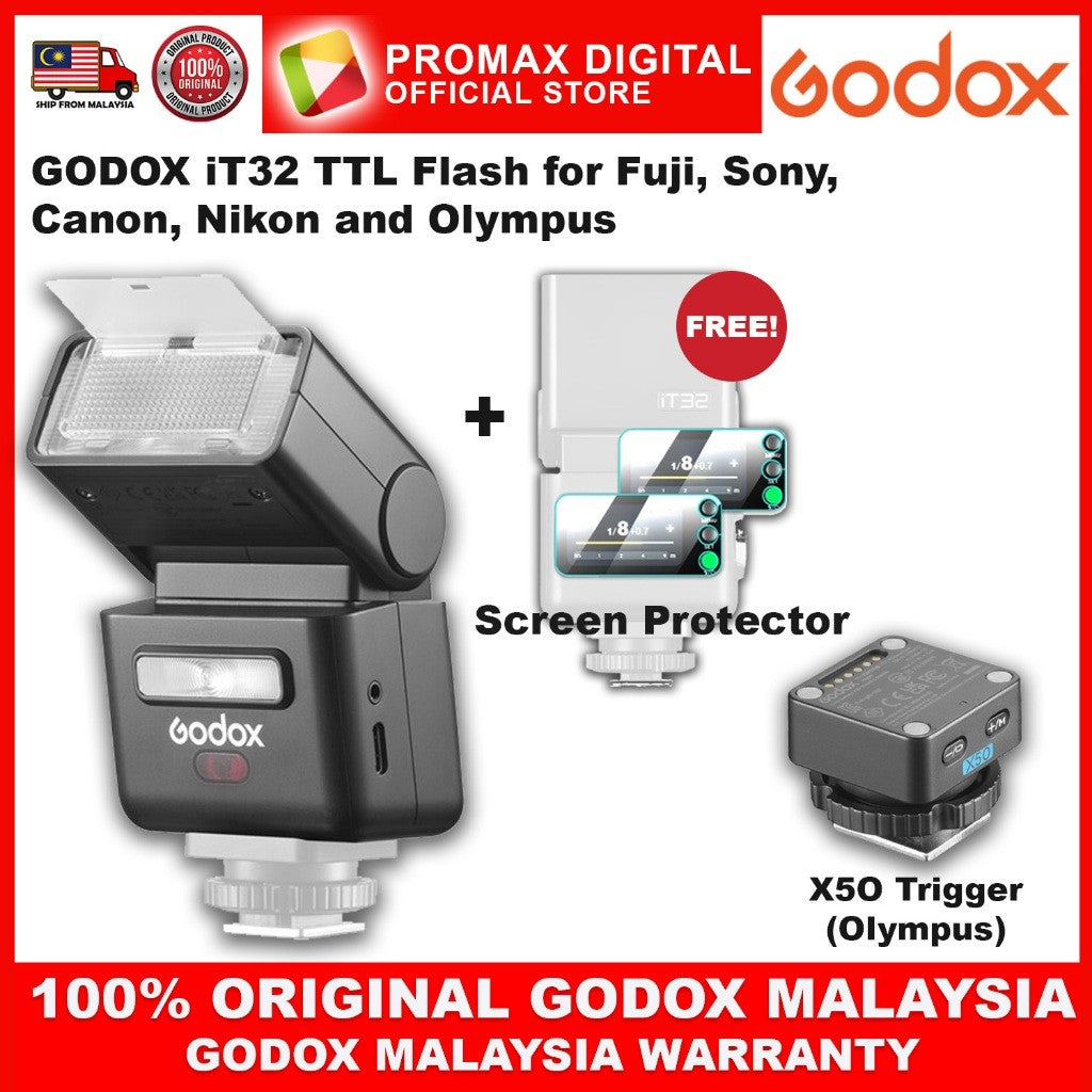 GODOX iT32 TTL Flash for Canon Fuji Sony Nikon Olympus with X5 Trigger IT32 it32