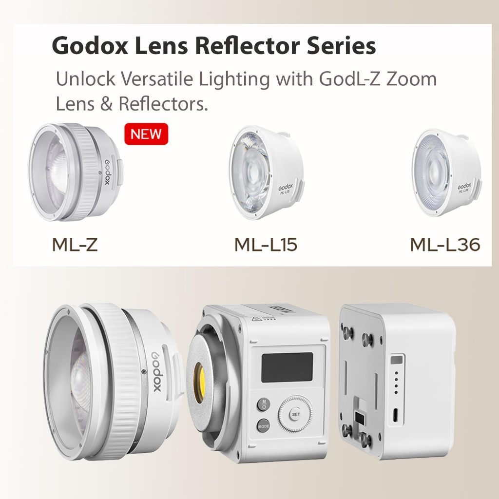 GODOX ML-Z Zoom Lens Reflector for ML100Bi ML100R ML80Bi ML150Bi ML60IIBi ML60 ML60Bi ML30 ML30Bi