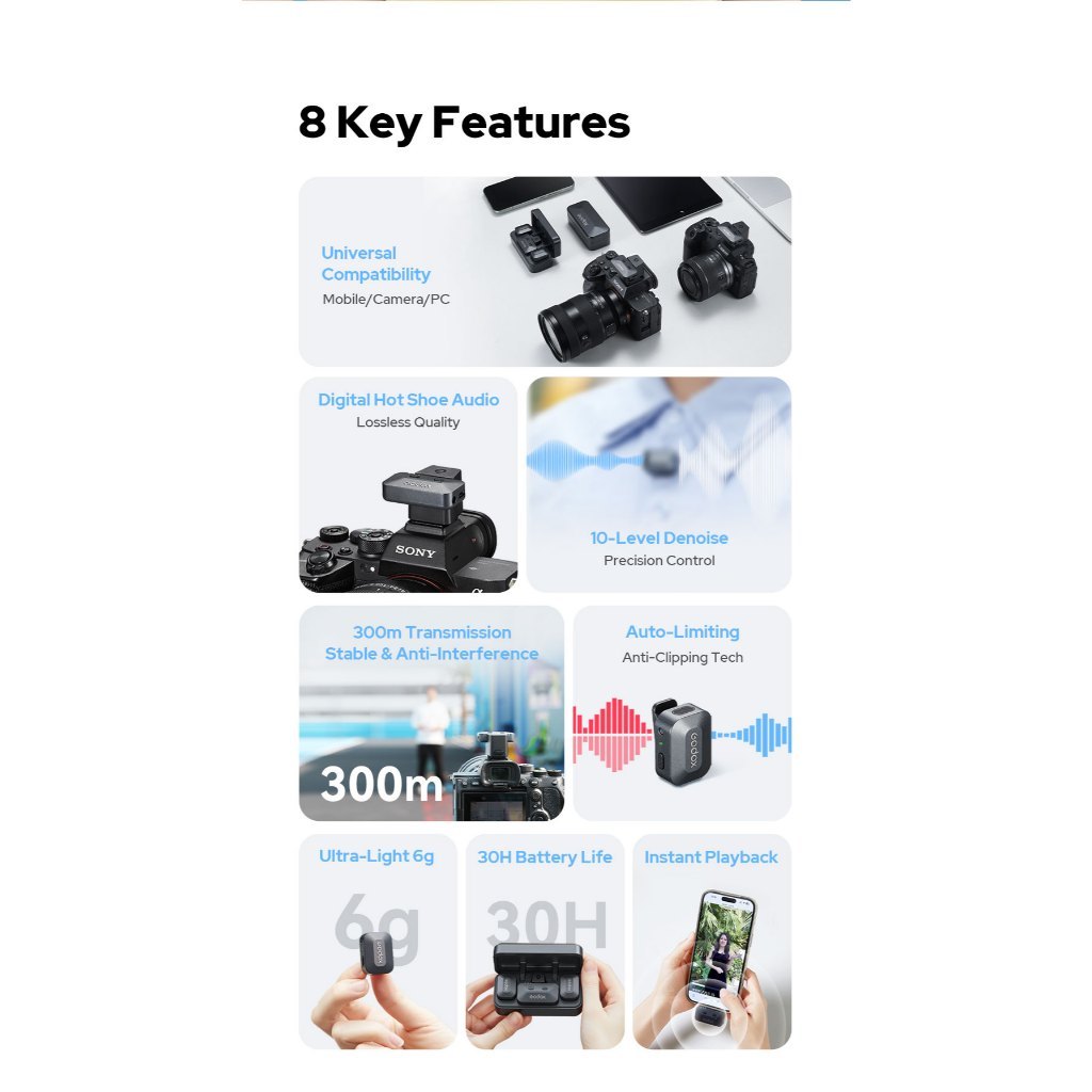 Godox Alink Wireless Microphone Kit 1 Kit 2 HSA-S HSA-C Hot Shoe Adapter For Cameras HSAS HSAC