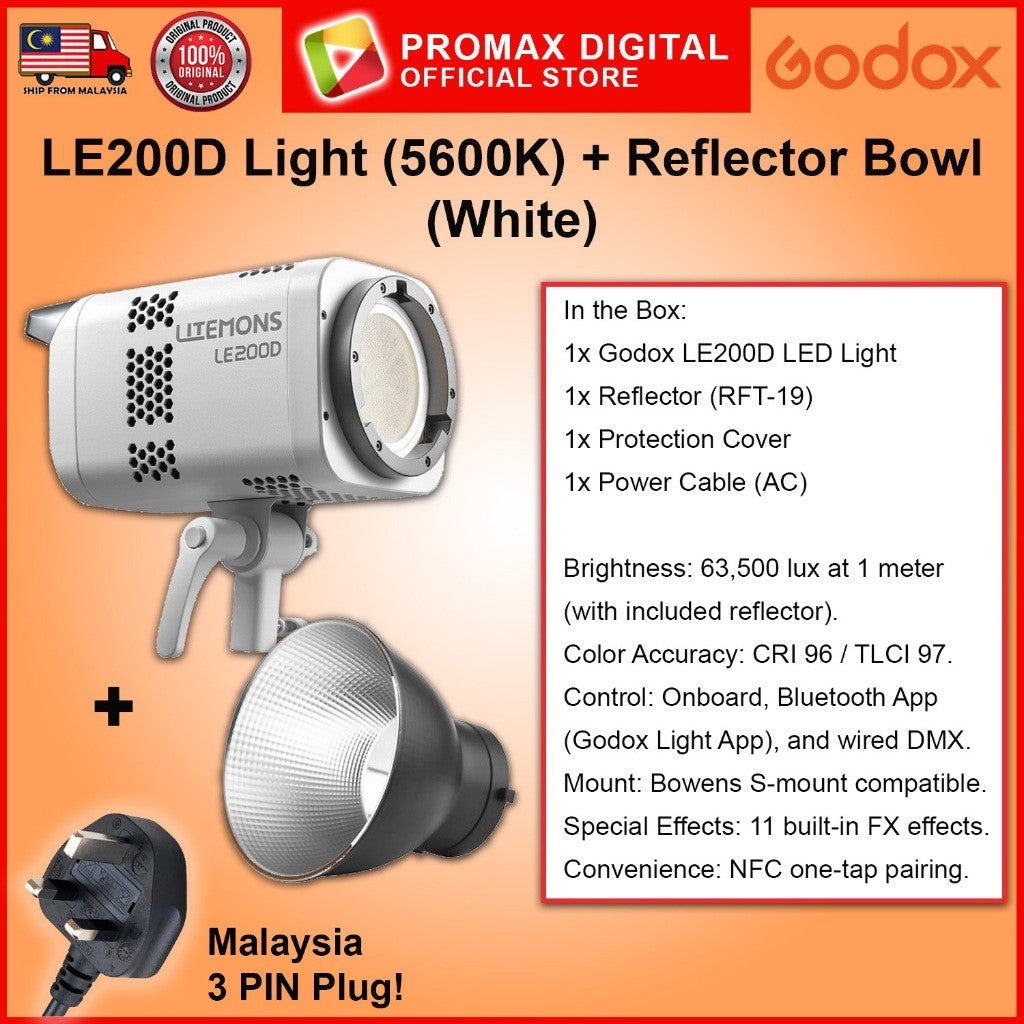 VALUE PACK!! GODOX LE200D LE200Bi LE300Bi LE600Bi  Litemons Bi-Color 2800 - 6500K Studio Light 5600K
