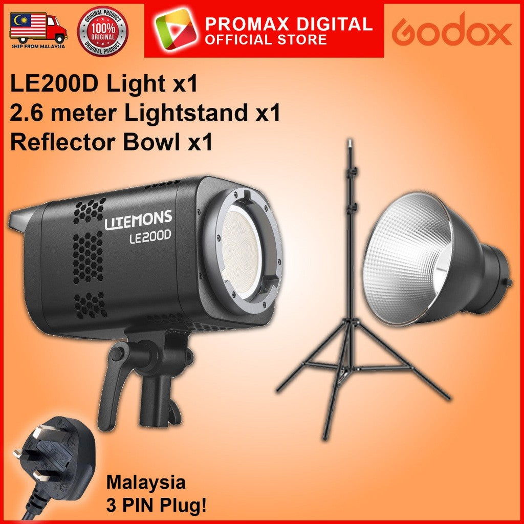 VALUE PACK!! GODOX LE200D LE200Bi LE300Bi LE600Bi  Litemons Bi-Color 2800 - 6500K Studio Light 5600K