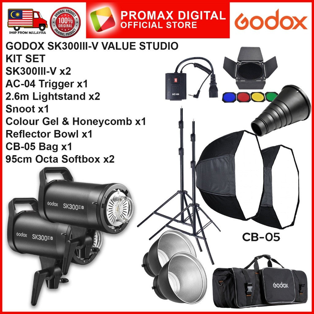 GODOX SK300III-V SK400III-V VALUE STUDIO LIGHT KIT SET PHOTOGRAPHY SK300 SK400 III V SK400IIIV SK300IIIV