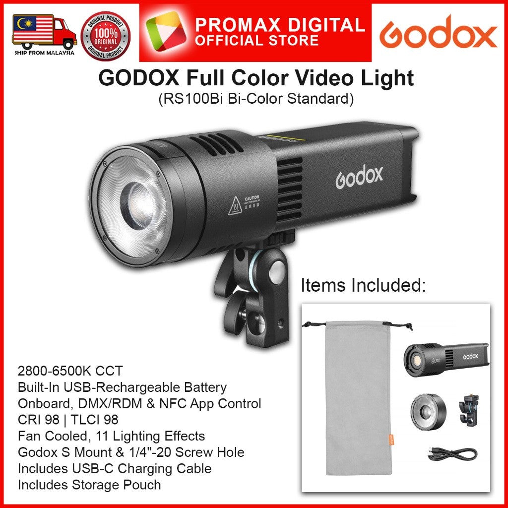 Godox RS100Bi Bi-Color RS100R RGB Full Color LED Video Light