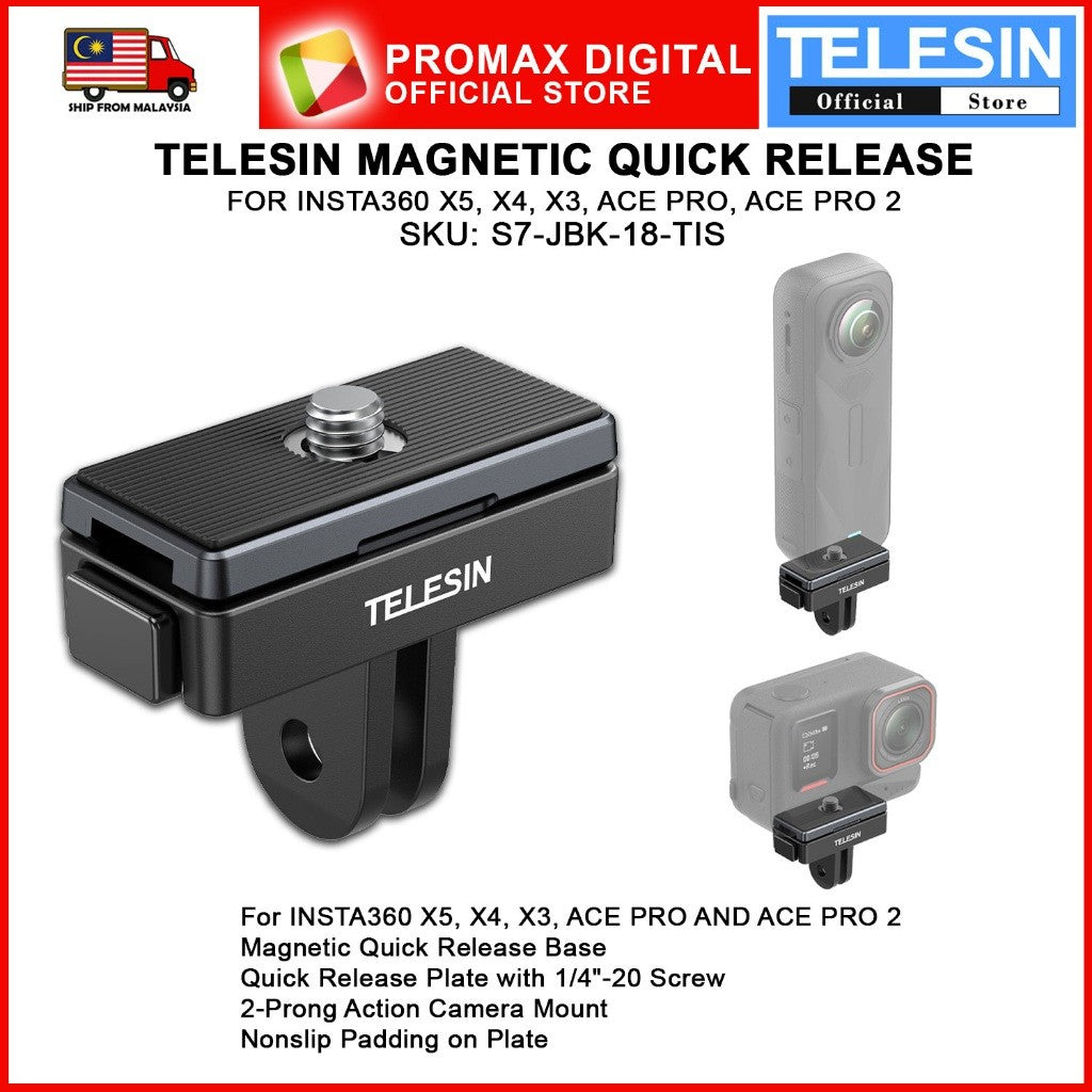 TELESIN S7-JBK-18-TIS MAGNETIC QUICK RELEASE MOUNT FOR X5 X4 X3 ACE PRO AND ACE PRO 2