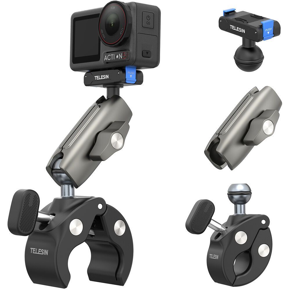 TELESIN S3-HBM-14-TDJ UNIVERSAL CLAMP MOUNT FOR ACTION 3 4 5 PRO QUICK RELEASE MOUNT