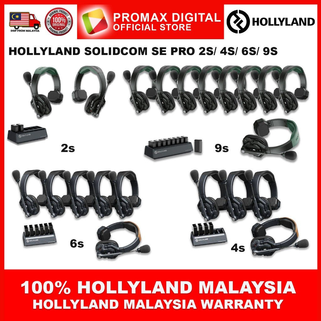 HOLLYLAND SOLIDCOM SE PRO SEAMLESS TEAM TALK 2S/ 4S / 6S / 9S Wireless Headset Intercom System