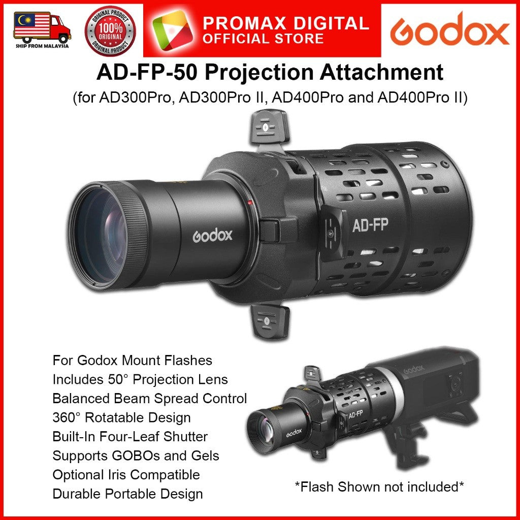 Godox AD-FP FP-R FP-M Projection Attachment for TTL, Square, Round Head Flash AD300ProII AD300Pro