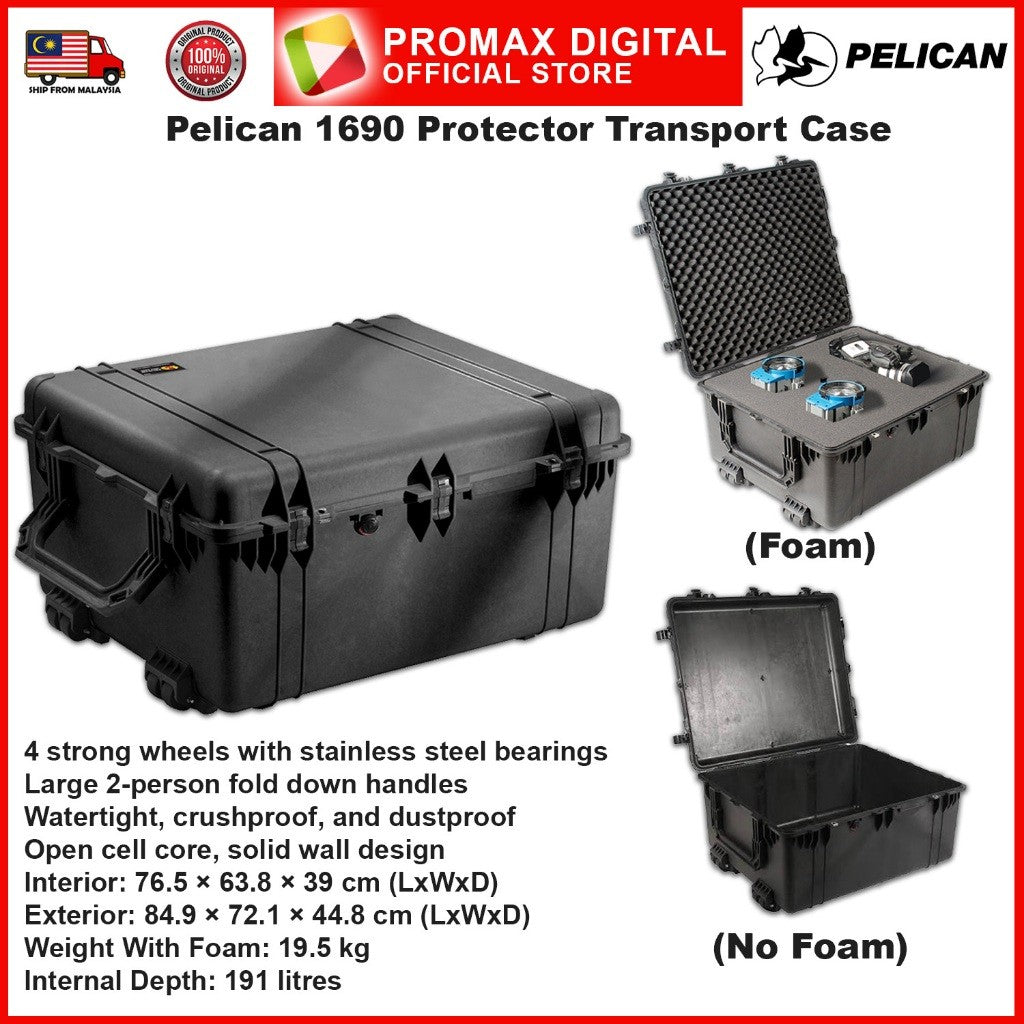 Pelican 1690 Protector Transport Case Promax 1690 Tough Case for Camera Gears