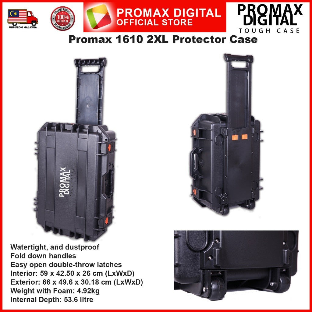 Pelican 1610 Protector Case Promax 1610 Tough Case for Camera Gears Crushproof Dustproof Watertight