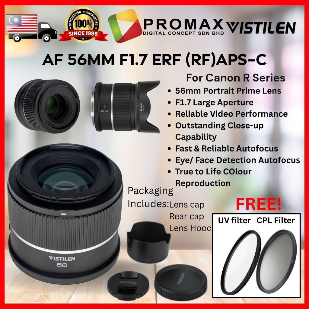 Vistilen 56mm f1.7 APS-C Auto Focus STM Lens for EFR (RF) Mount Cameras 56 mm F 1.7 RF rf