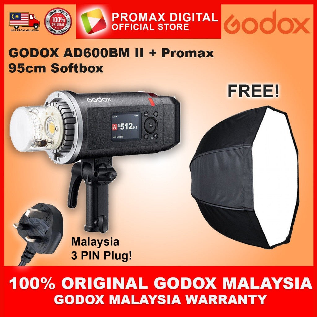 GODOX AD600BMII WITH WB87B BATTERY LANTERN OCTA 95cm 60x90cm Softbox AD600BM II AD600BM 2