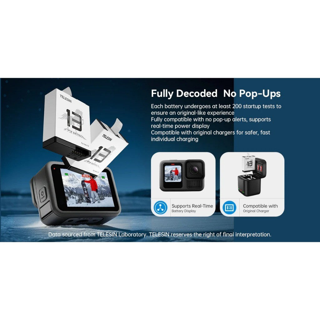 TELESIN S0-BTR-09-TGP RECHARGABLE LITHIUM-ION STAMINA BATTERY FOR GOPRO HERO 13