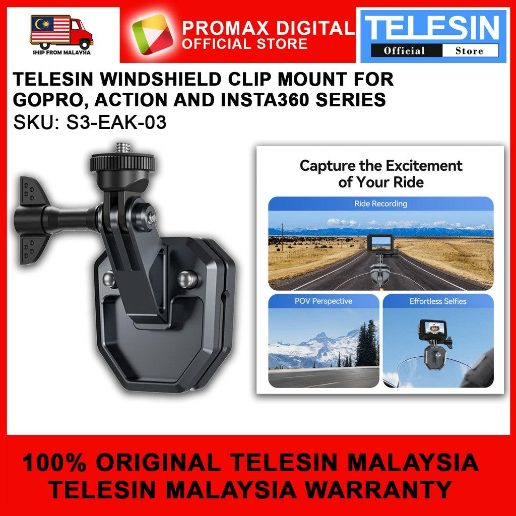 TELESIN S3-EAK-03 WINDSHIELD CLIP MOUNT