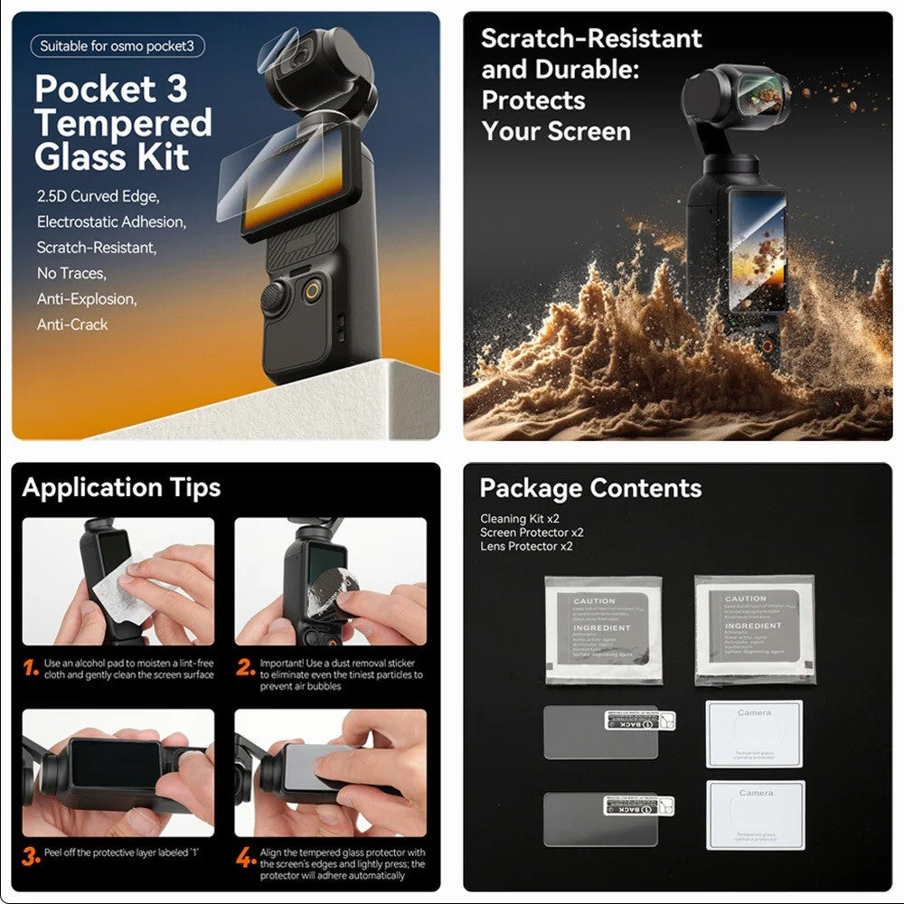 TELESIN S6-FLM-01-TDJ TEMPERED FILM SCREEN PROTECTOR FOR OSMO POCKET 3