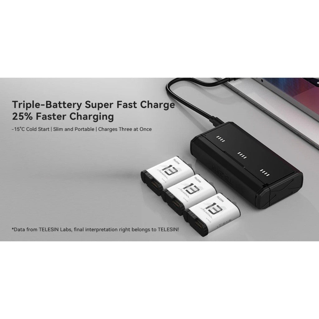 TELESIN S0-ECB-12-TGP GOPRO HERO 13 CHARGING CASE WITH 2 PCS HERO 13 STAMINA BATTERY