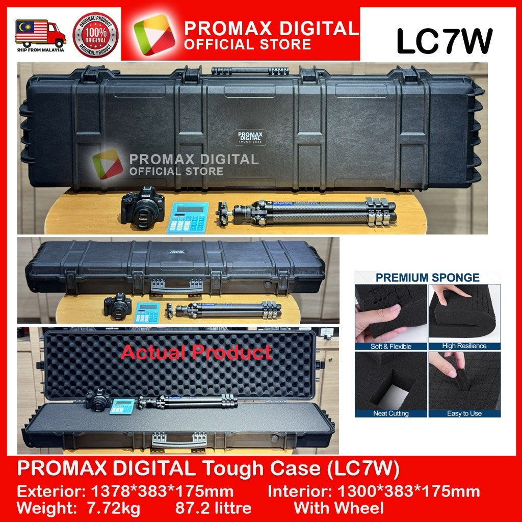PROMAX Long PP Hard Carrying Case with Foam Waterproof Dustproof Crushproof Drone Utility Case