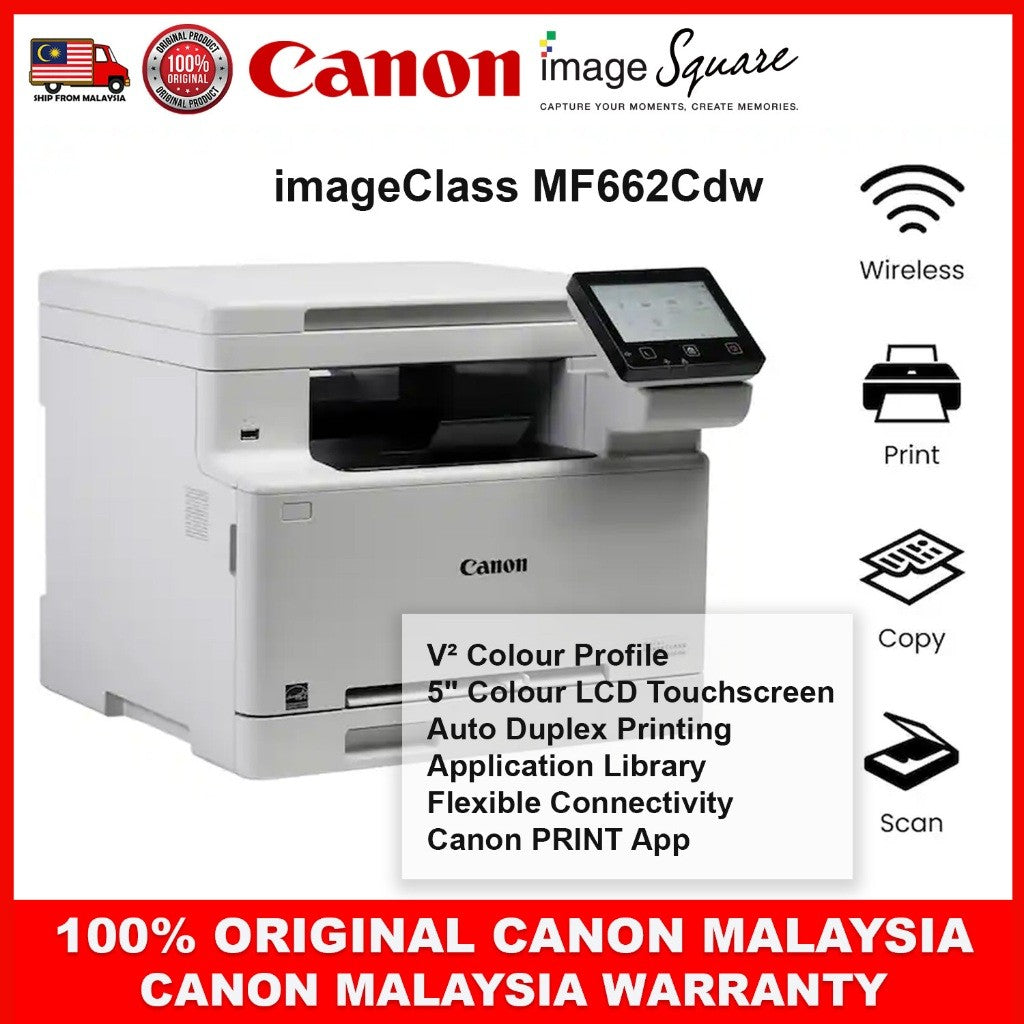 CANON imageCLASS MF662Cdw Laser Printer Duplex Printing Wi-Fi Mono / Color Print Speed 25 ppm