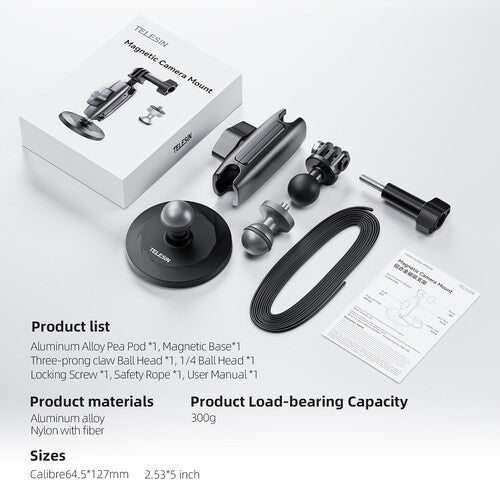 TELESIN CMM-001 MAGNETIC BASE CAMERA SUCTION CUP MOUNT FOR CAMERA ACTION CAMERA