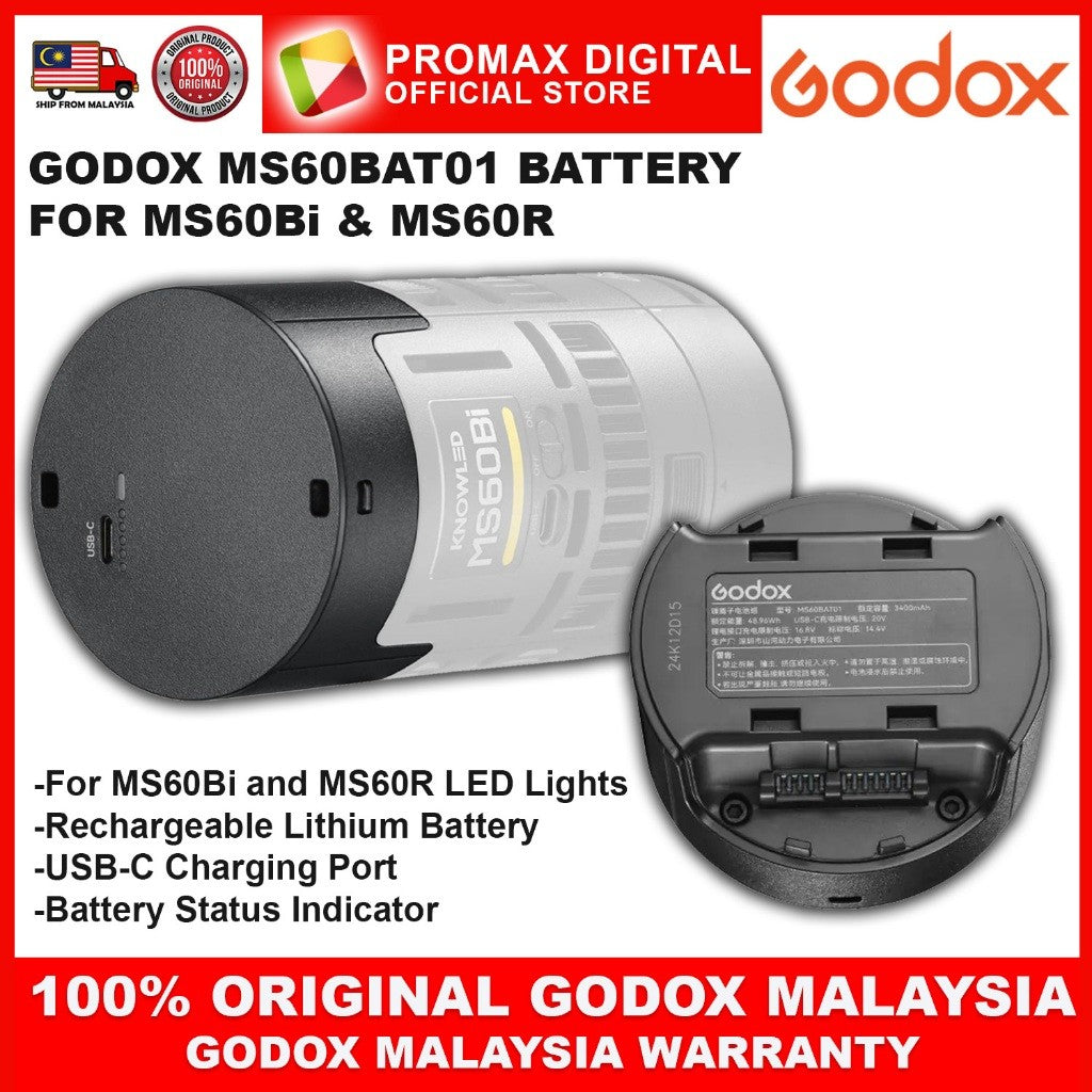 GODOX MS60BAT01 BATTERY FOR MS60Bi MS60R RGB LED LIGHT RECHARGABLE LITHIUM BATTERY MS60BAT