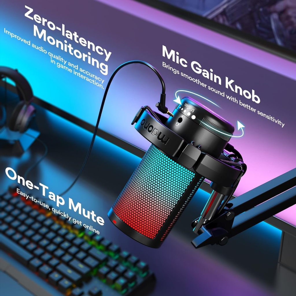 MAONO DGM20S RGB USB CONDENSER MICROPHONE FOR GAMING PODCAST STREAMING RECORDING