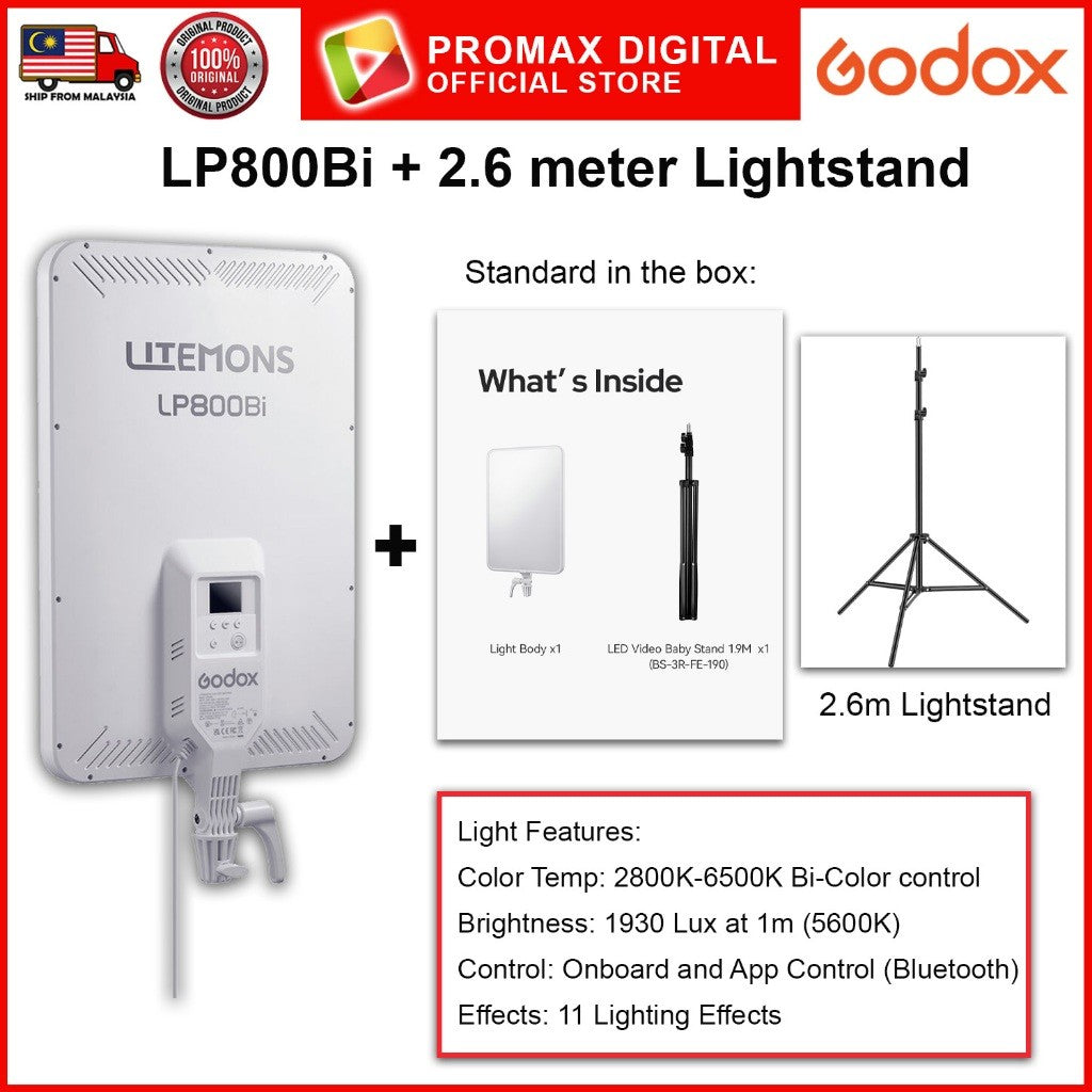 GODOX LP800Bi LITEMONS Bi-Color LED Light Panel Studio Lighting Panel Light.