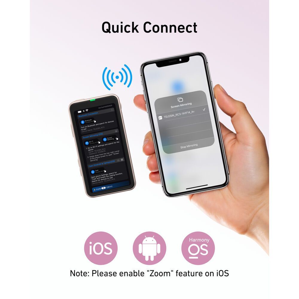 Telesin P5-RMT-07 MAGNETIC SELFIE MONITOR SCREEN FOR MOBILE PHONES REAL-TIME MONITORING