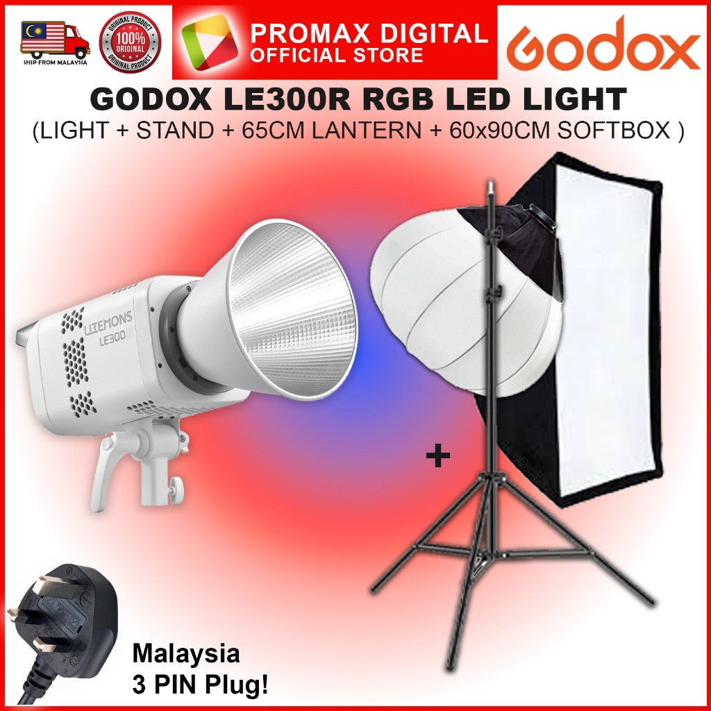 Godox LE200R LE300R LE600R RGB FULL COLOR LED STUDIO LIGHT PHOTO VIDEO PRODUCTION VALUE PACK