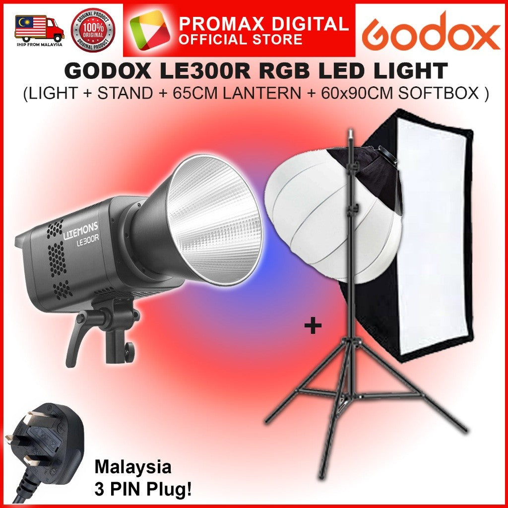 Godox LE200R LE300R LE600R RGB FULL COLOR LED STUDIO LIGHT PHOTO VIDEO PRODUCTION VALUE PACK
