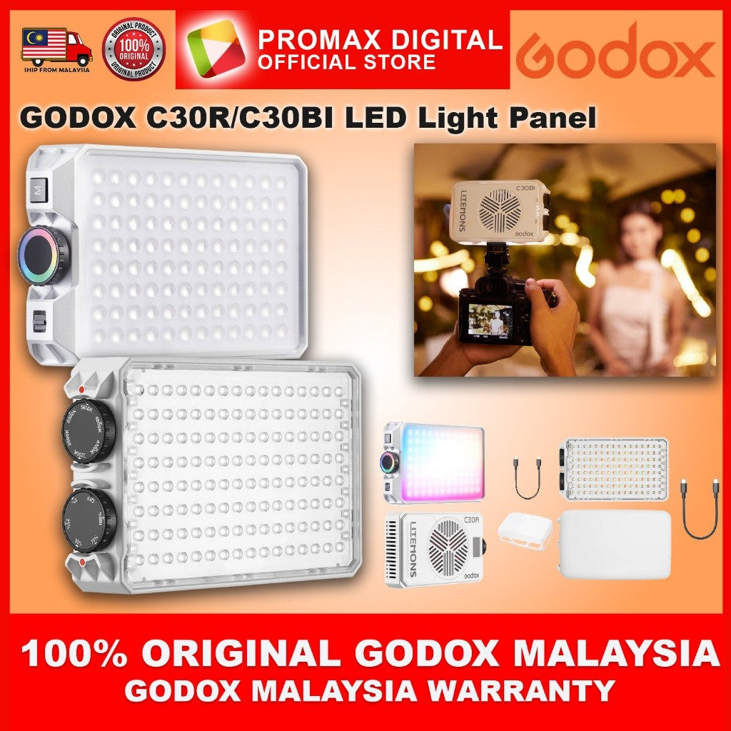 Godox Litemons C30R RGB / C30Bi Bi-Color Compact LED Light Panel
