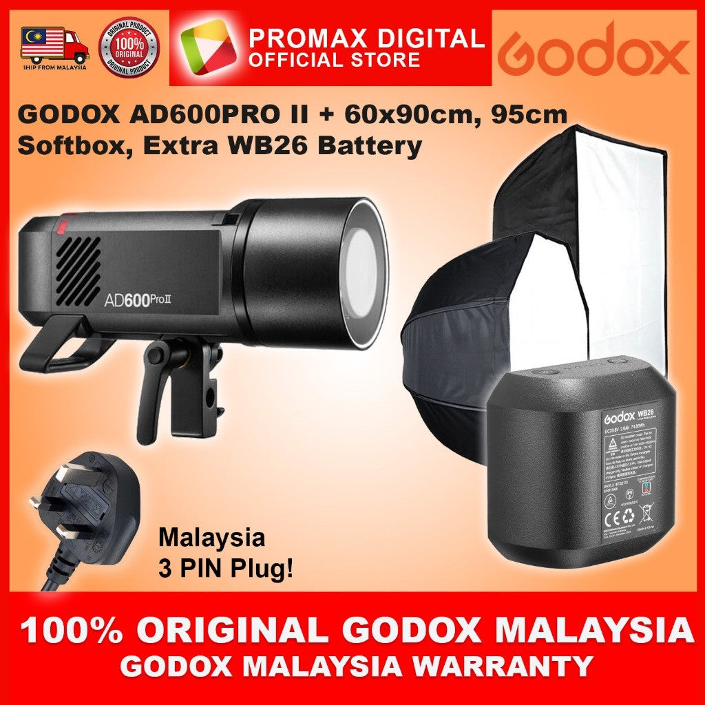 GODOX AD600PRO II WITH WB87B BATTERY LANTERN OCTA 95cm 60x90cm Softbox AD600PROII AD600 PRO 2