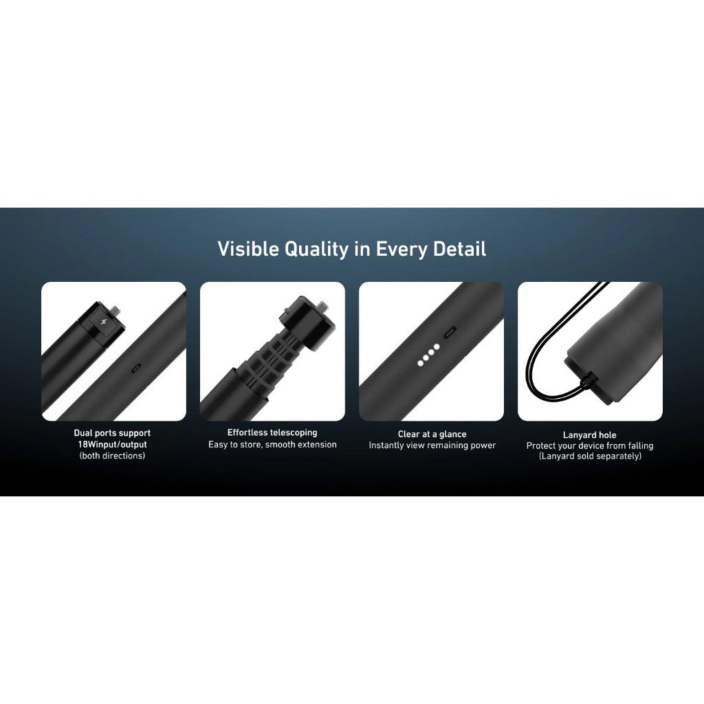 TELESIN S1-CSS-05 POWER RECHARGABLE SELFIE STICK 2 for ACTION CAMERAS MOBILE PHONE