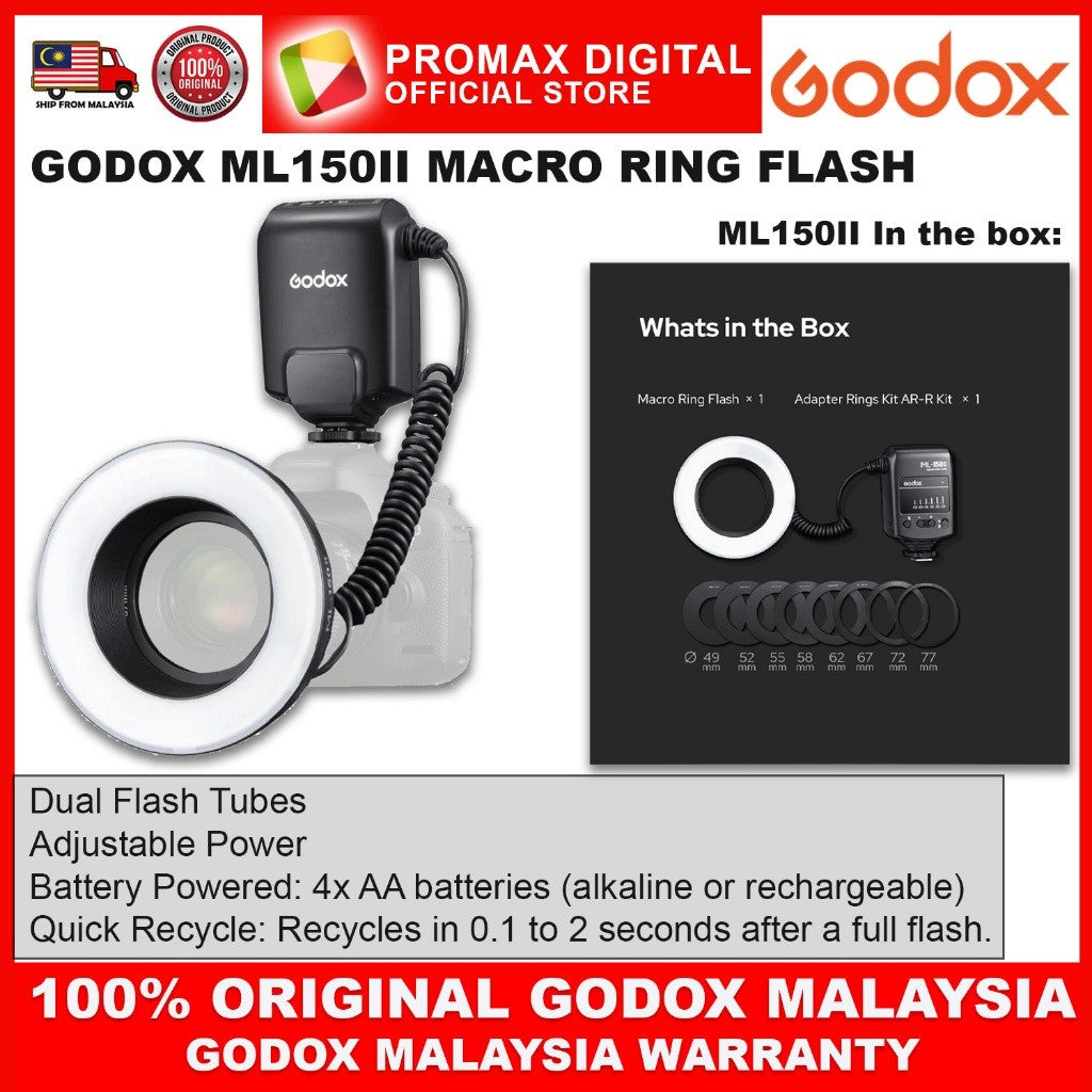 GODOX ML150-II MACRO RING FLASH ML150II ML150 II Dentist Dental Manual Flash Speedlite