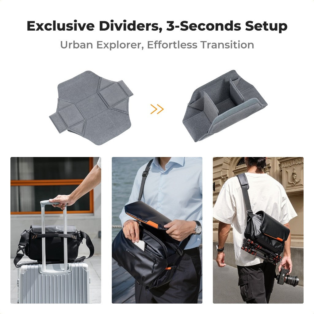 K&F Concept KF13.213 URBAN WANDER 14 CAMERA 10L SLING BAG FOR MIRRORLESS DSLR CAMERA