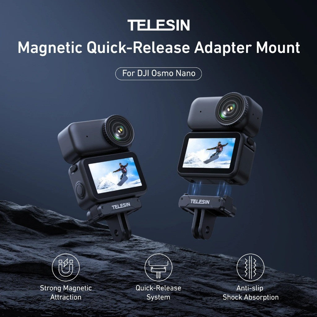 TELESIN S7-JBK-25-TDJ QUICK RELEASE BASE SPRING CLIP MOUNT FOR DJI OSMO NANO AND ACTION 6