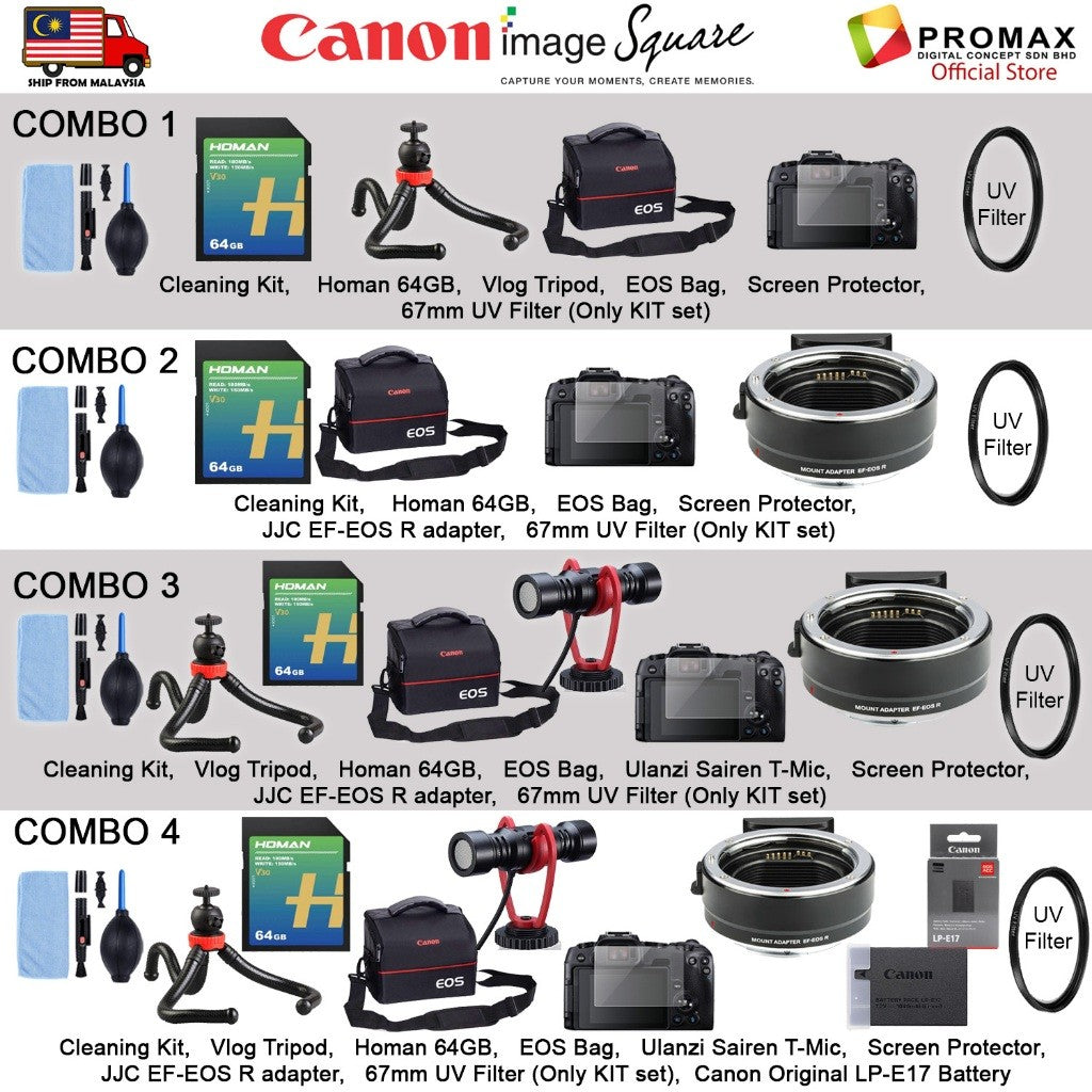 Canon EOS RP Body / with RF24-105 f4-7.1 IS STM Mirrorless Digital Camera (CANON MALAYSIA WARRANTY)