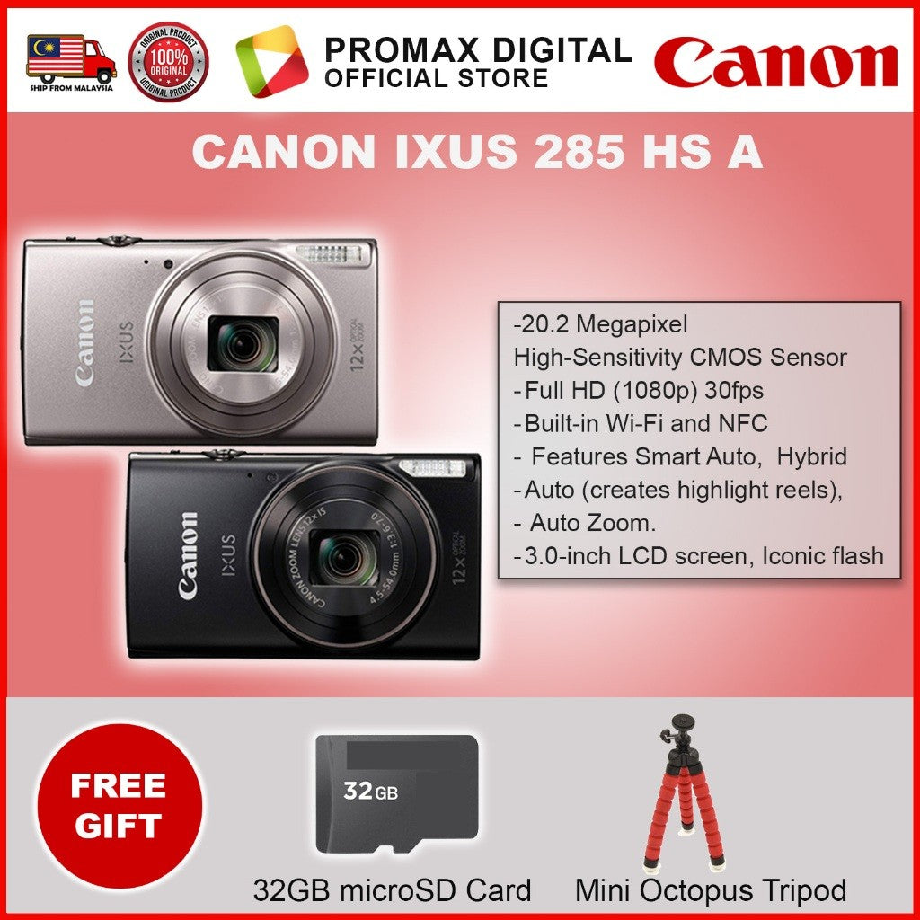 CANON IXUS 285 HS A Pocket-sized picture perfection IXUS285HSA Canon Warranty