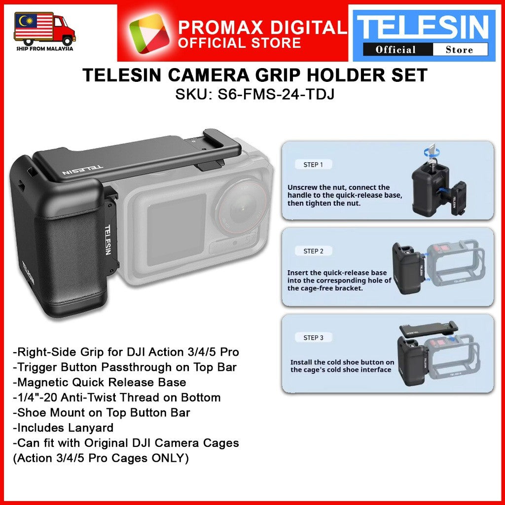 TELESIN S6-FMS-24-TDJ CAMERA CAGE GRIP SET