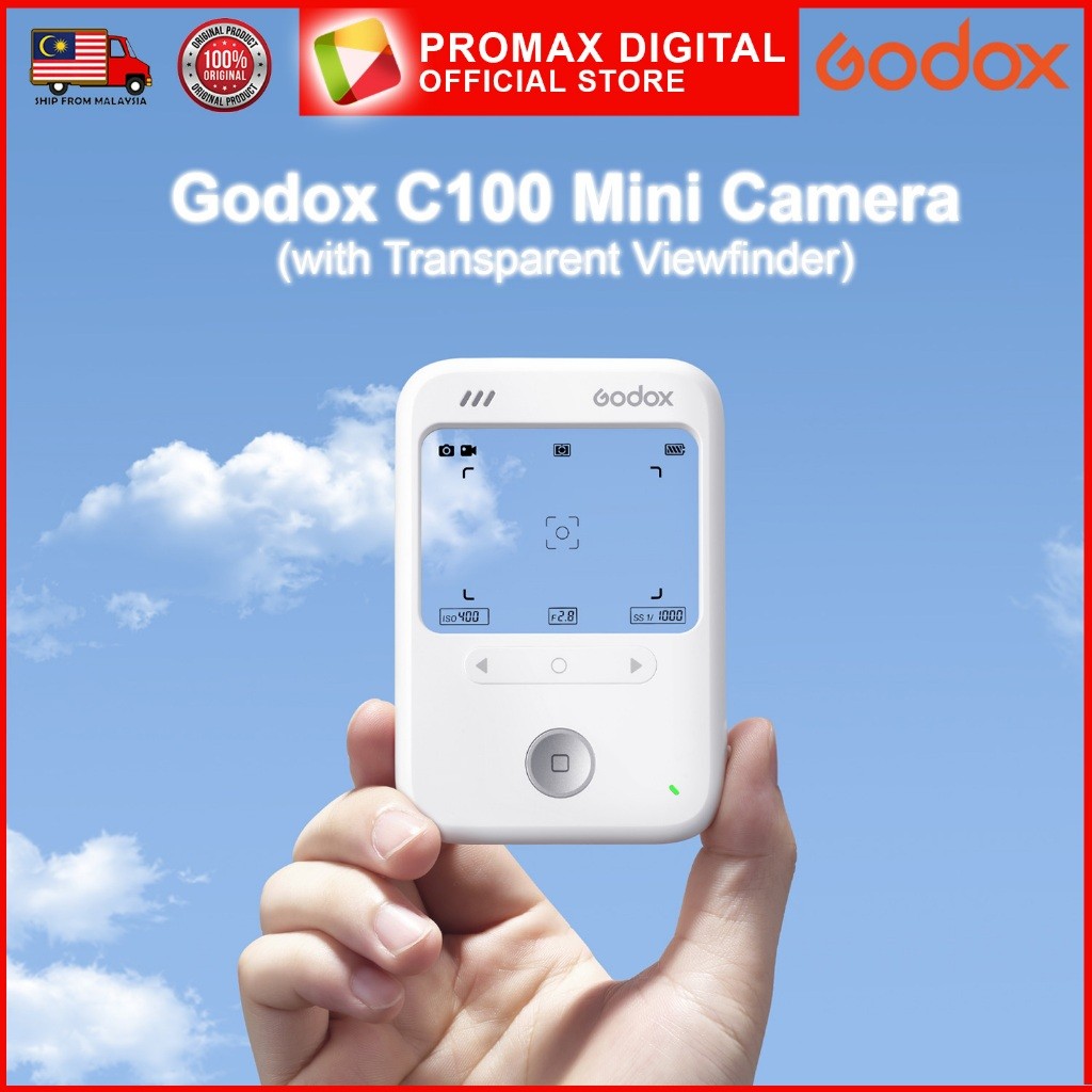 Godox C100 Mini Camera with Transparent Viewfinder uses microSD USB-C Charging and Transfer