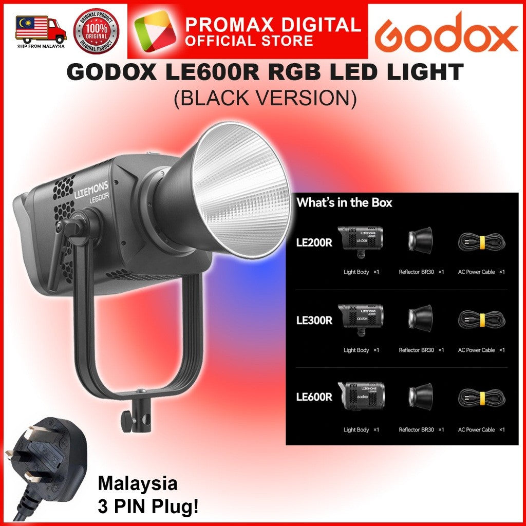 Godox LE200R LE300R LE600R RGB FULL COLOR LED STUDIO LIGHT PHOTO VIDEO PRODUCTION VALUE PACK