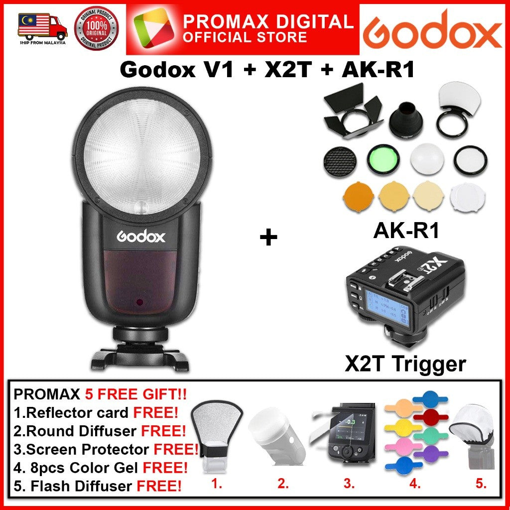 Godox V1 V1F Speedlight Round Flash TTL Battery