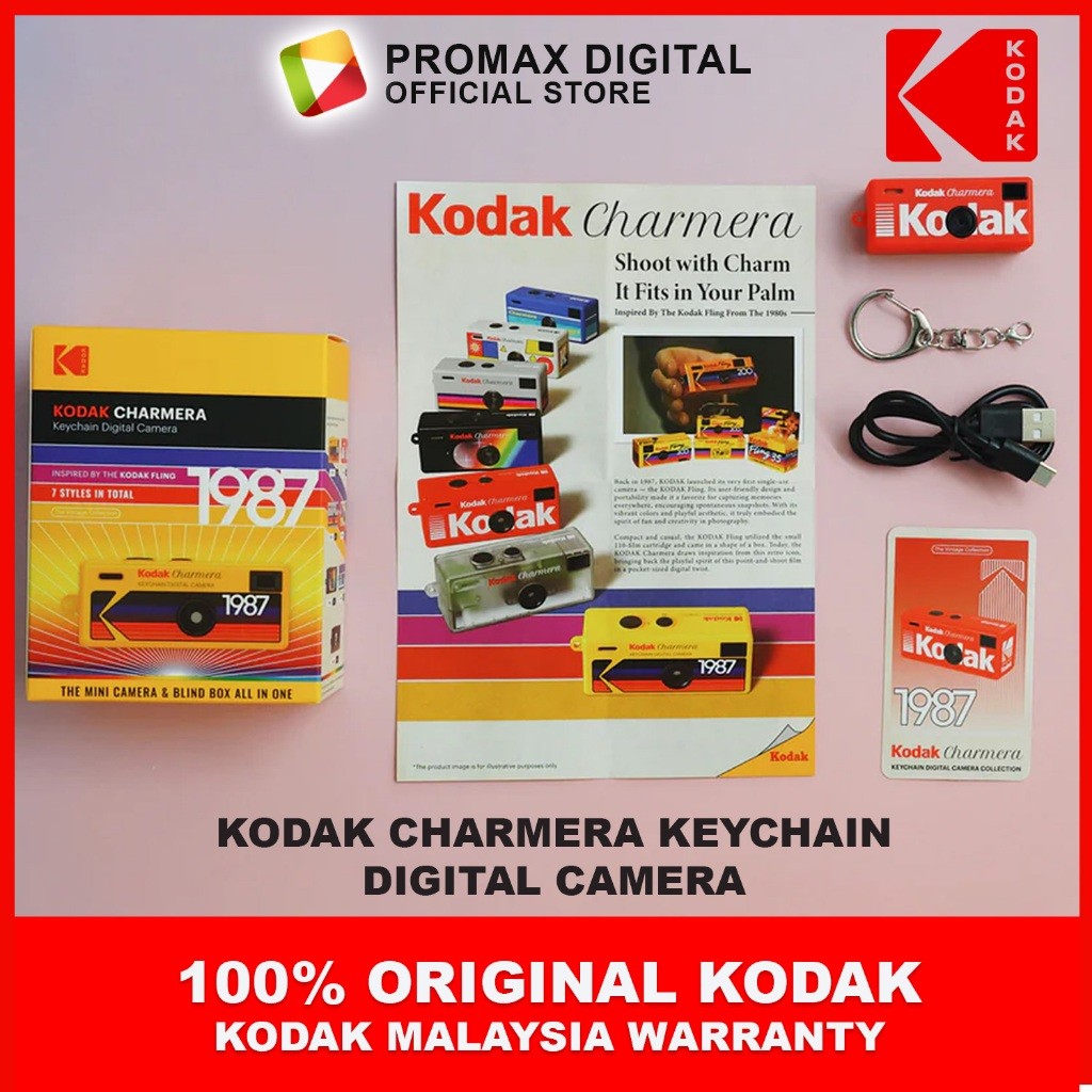 Kodak Charmera 1987 Key Chain Digital Camera (Random Style Blind Box) with Micro SD Card Kodak Charmera Blind Box