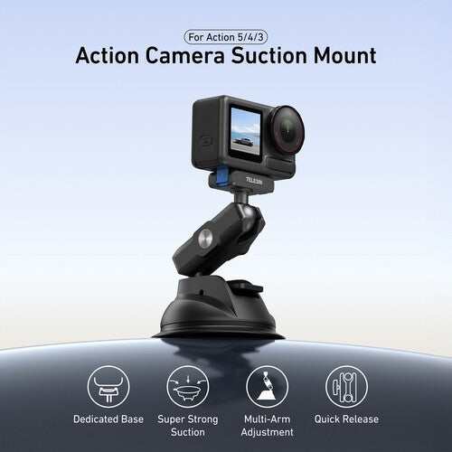 TELESIN S3-SUS-05-TDJ POWER SUCTION CUP MOUNT FOR DJI OSMO ACTION 3 4 5 PRO