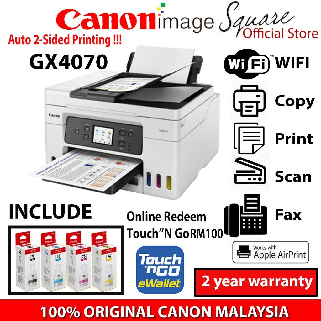 Touch”N Go RM100-Canon MAXIFY GX3070 / GX4070  High Volume Multi-Function Printer