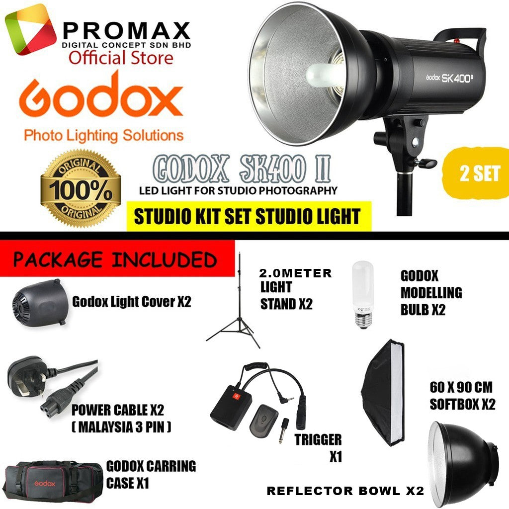 Godox SK400II / SK400II-V Professional Compact 400W Studio Flash Strobe Light 2.4G Wireless SK 400 II SK 400II-V