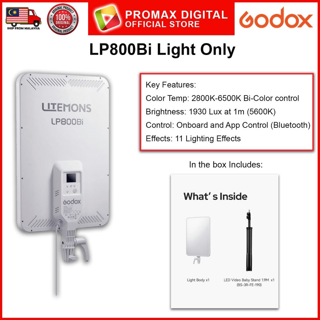 GODOX LP800Bi LITEMONS Bi-Color LED Light Panel Studio Lighting Panel Light.